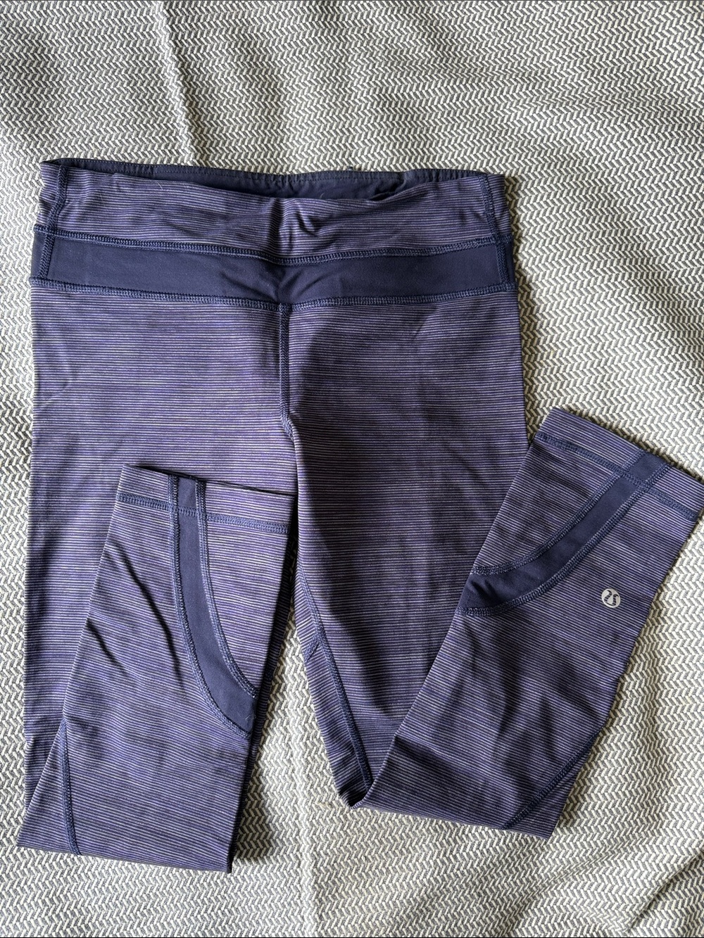 lululemon athletica Navy and Purple Striped Leggings size 4